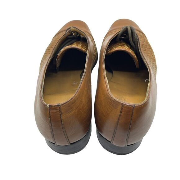 Taft Oxford Dress Shoe Handmade Goodyear Welt Tan Brown Woven Leather Cap Toe 9 main image 14
